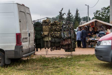 Camouflage clothes stand