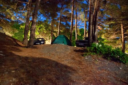 camping site at night