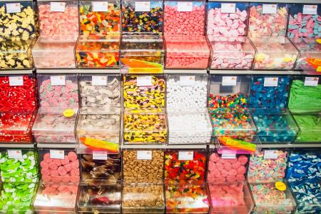 Candy sweets jelly in colorful display