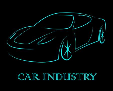 Car Industry Indicates Industrial Transport And Motor