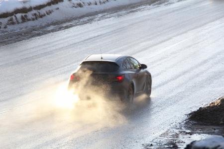 Car on icy road