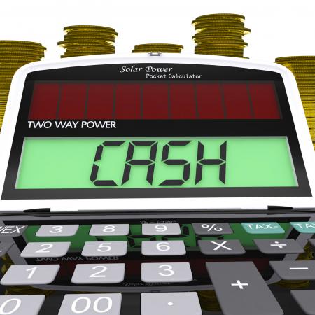 Cash Calculator Means Finances Savings Or Loan