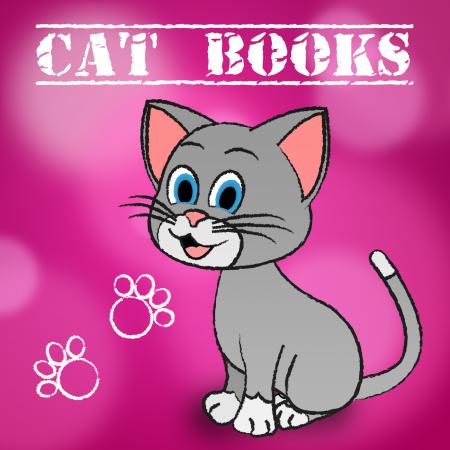 Cat Books Indicates Learn Education And Felines