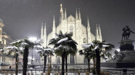 cathedral in blizzard