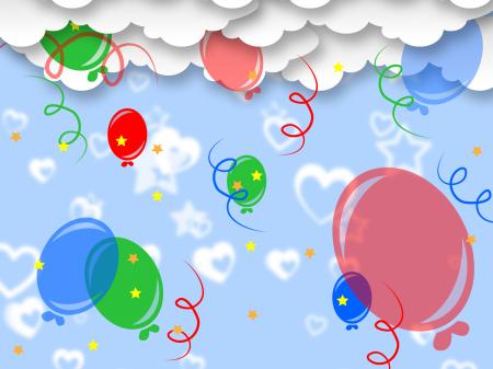 Celebrate Balloons Indicates Backgrounds Template And Party