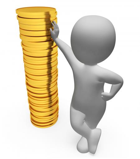 Character Finance Indicates Figures Money And Wealth 3d Rendering