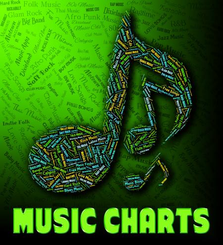 Chart Music Indicates Best Sellers And Albums