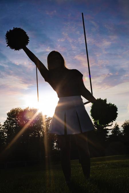 Cheerleader Practicing