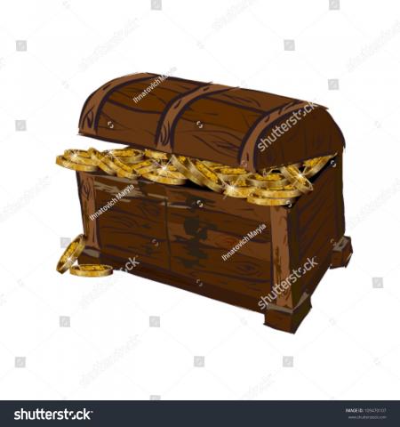 Chest with coins