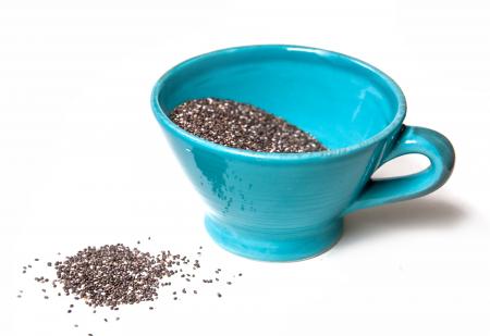 Chia seeds isolated on white