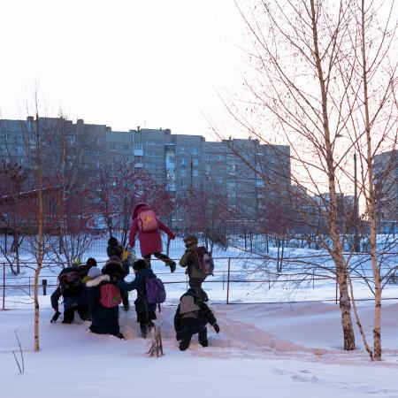 Children in the snow