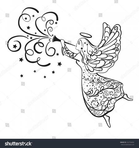 Christmas angel trumpet