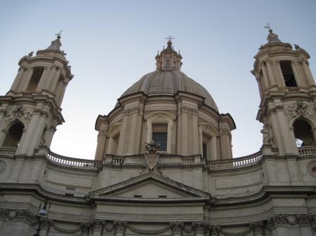 Church domes in Rome, Italy