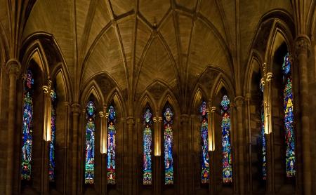 Church Interior With Tiffany Glass