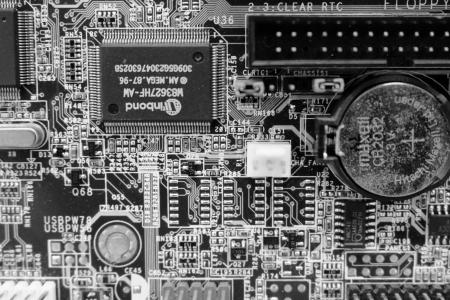 Circuit board black and white texture