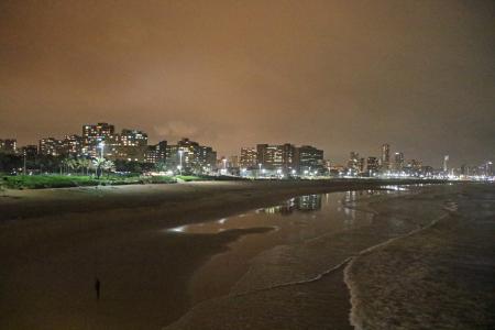 City beach in the lights