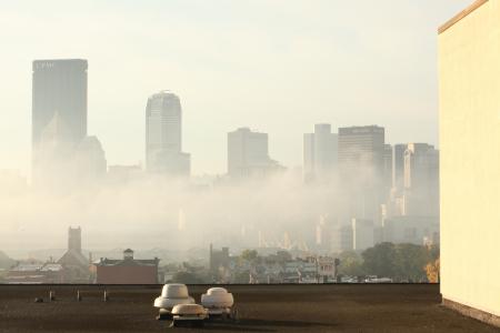 City fog scene