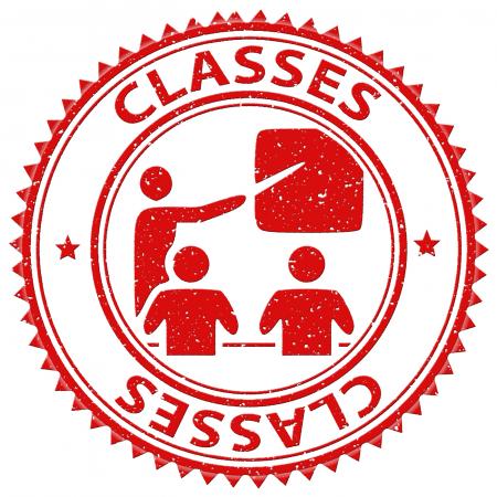 Classes Stamp Indicates Lessons Classrooms And Education