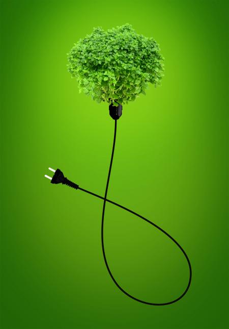 Clean Energy Concept - A Green Power Plug