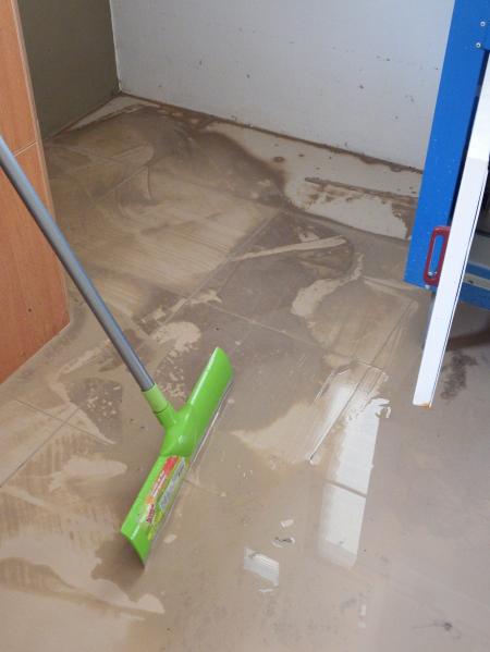 Cleaning up a dirty floor