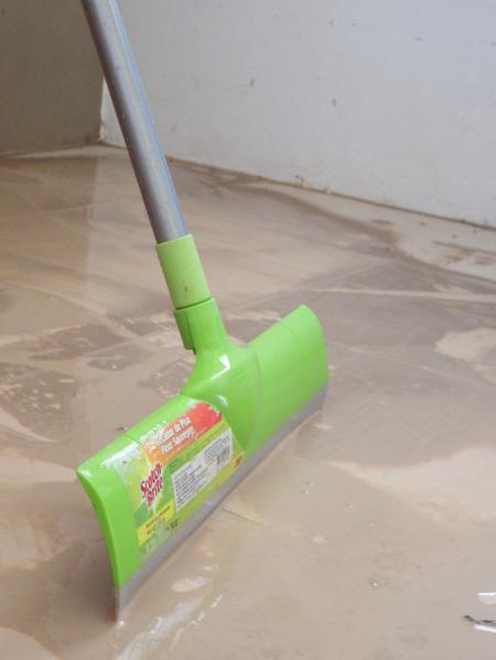 Cleaning up a dirty floor