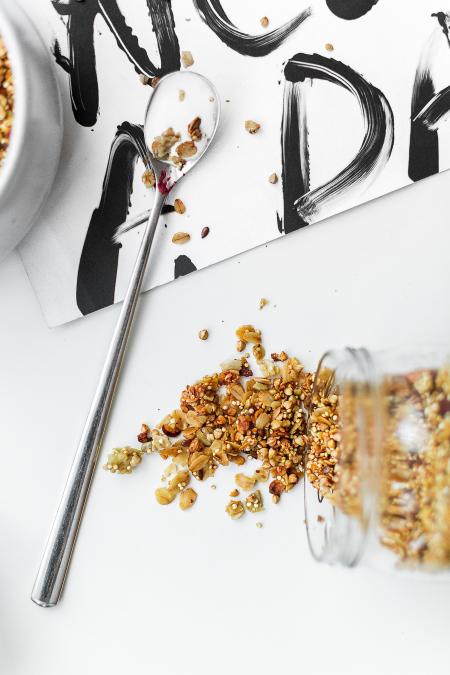 Clear Glass Jar and Granola