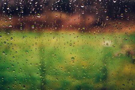 Clear White Glass With Rain Drops