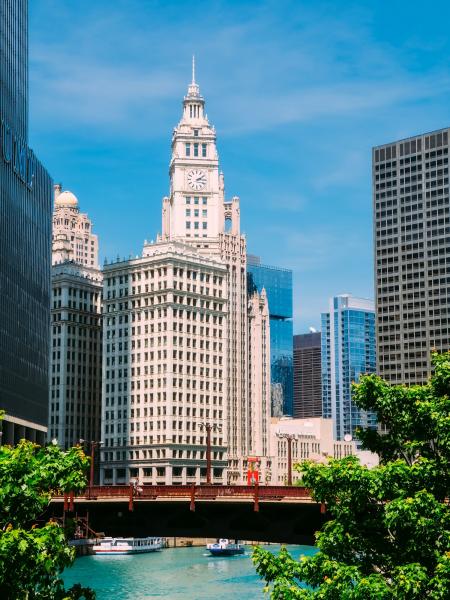 Clock Tower In Chicago