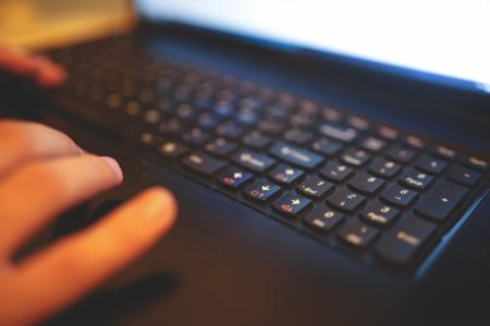 Close up notebook keyboard