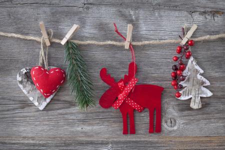 Close-up of Christmas Decorations Hanging