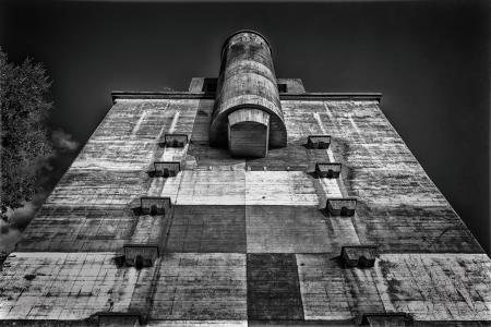 Close-up of Historic Building at Night