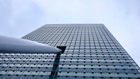 Close-up of Modern Office Building Against Sky