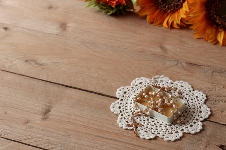 Close-up of Rosary on Table