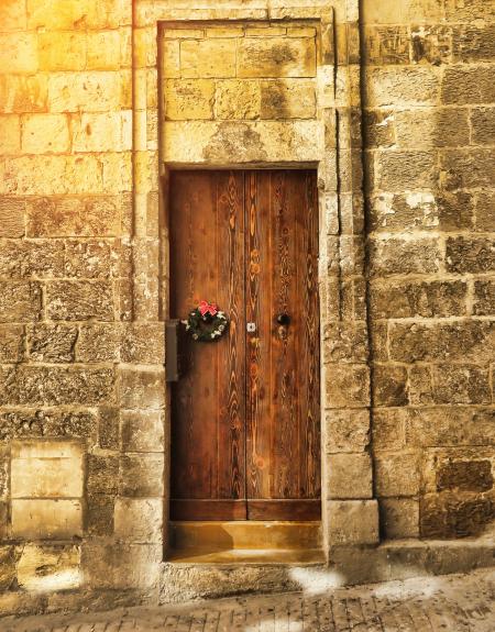 Closed Brown Wooden Door