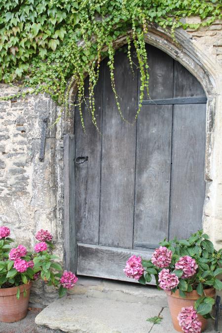 Closed Brown Wooden Garden Door