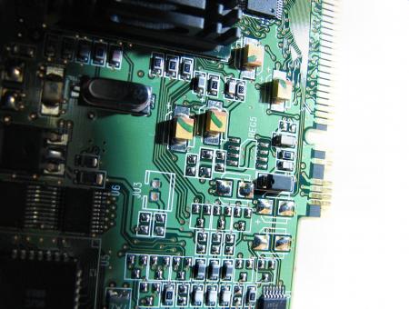 Closeup of a computer video card