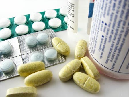 Closeup of pills and medicine