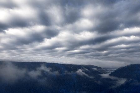 Cloudy Mountain Fog - Blue Grunge