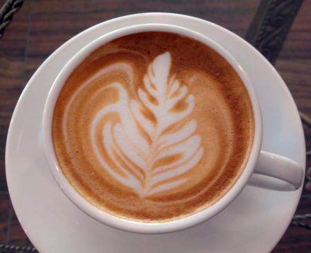 Coffee Art Leaf Design
