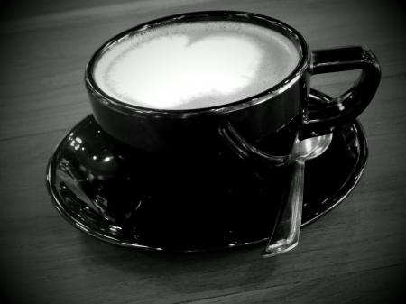 Coffee Heart Black and White