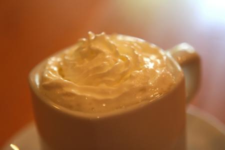 Coffee with whipped cream.