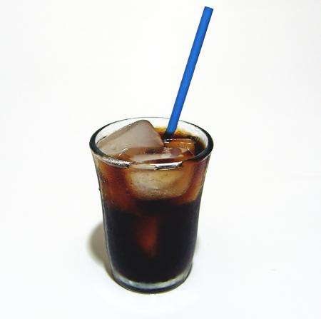 Cold drink with a straw