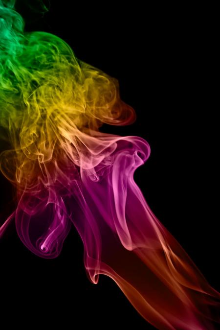 Colored smoke on black