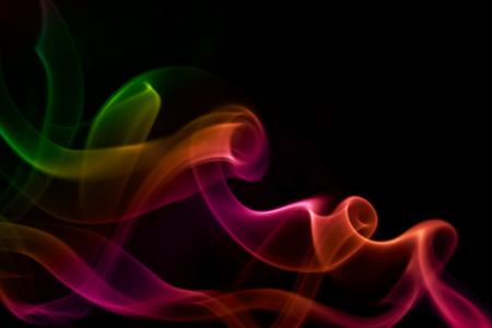 Colored smoke on black
