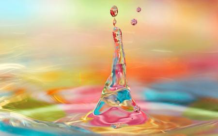 Colored water drops