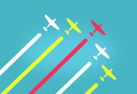 Colorful Aeroplanes in Formation