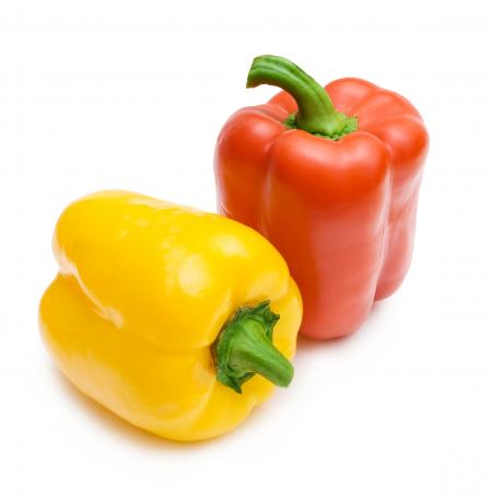 Colorful bell peppers isolated on white