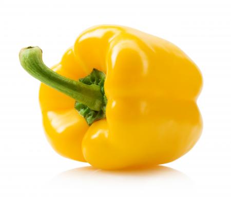 Colorful bell peppers isolated on white