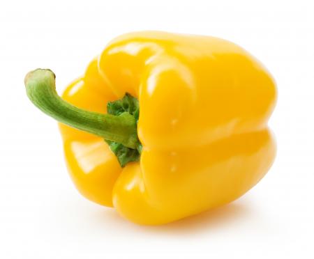 Colorful bell peppers isolated on white