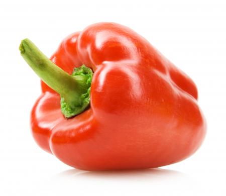 Colorful bell peppers isolated on white